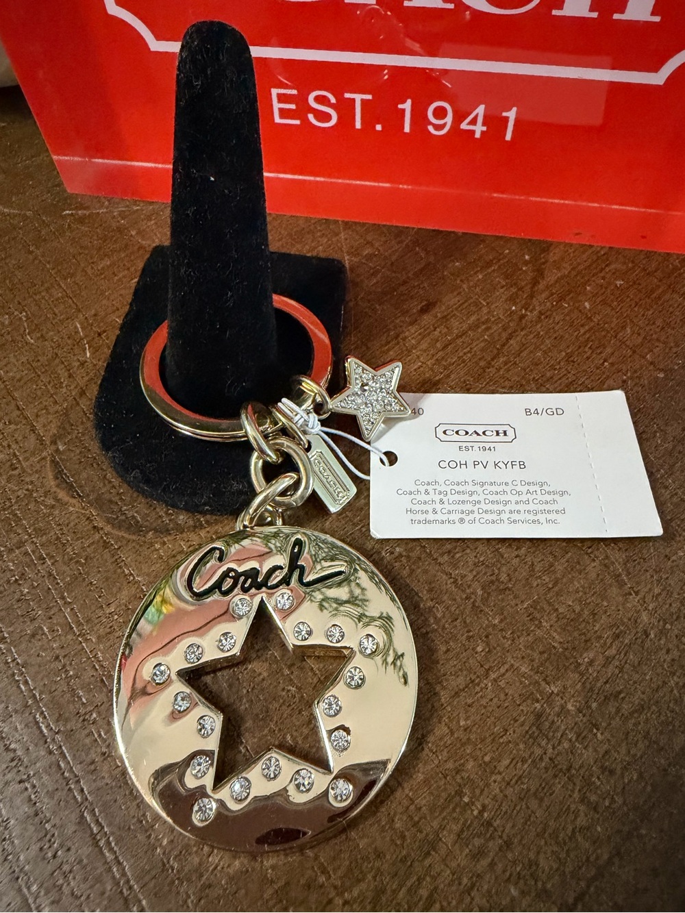 Coach Star Key Ring/Bag Charm (NWT)